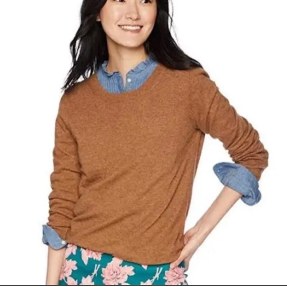 J. Crew Brown Crew Neck Sweater Classic Knit